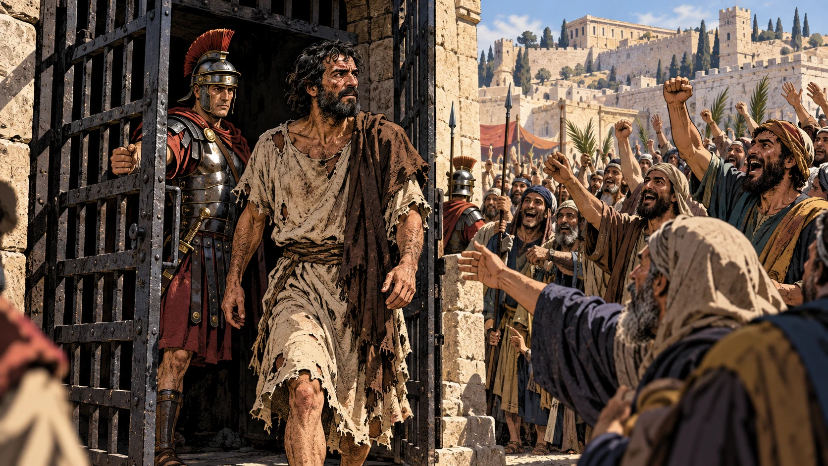 Barabbas Released, Jesus Handed Over.