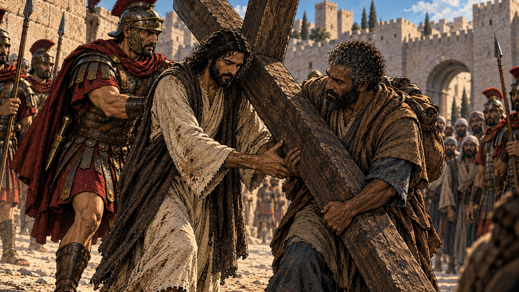 Simon Carries the Cross.