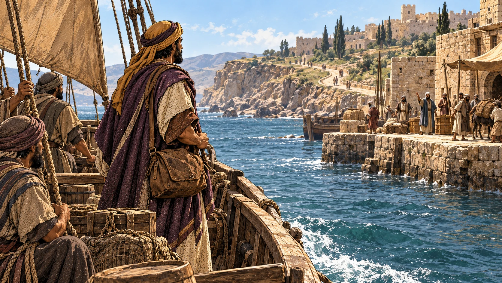 In Jesus’s critique, a leader travels by boat and road to seek a convert.