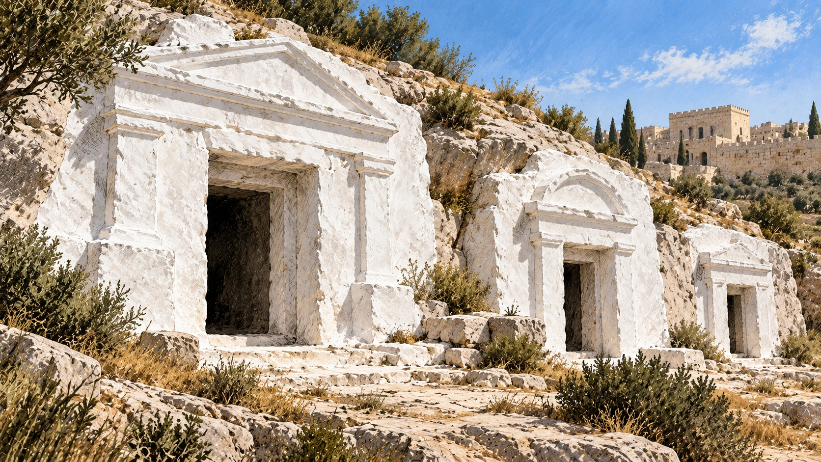Whitewashed tombs look bright outside in Jesus’s metaphor, with no exposed human remains.
