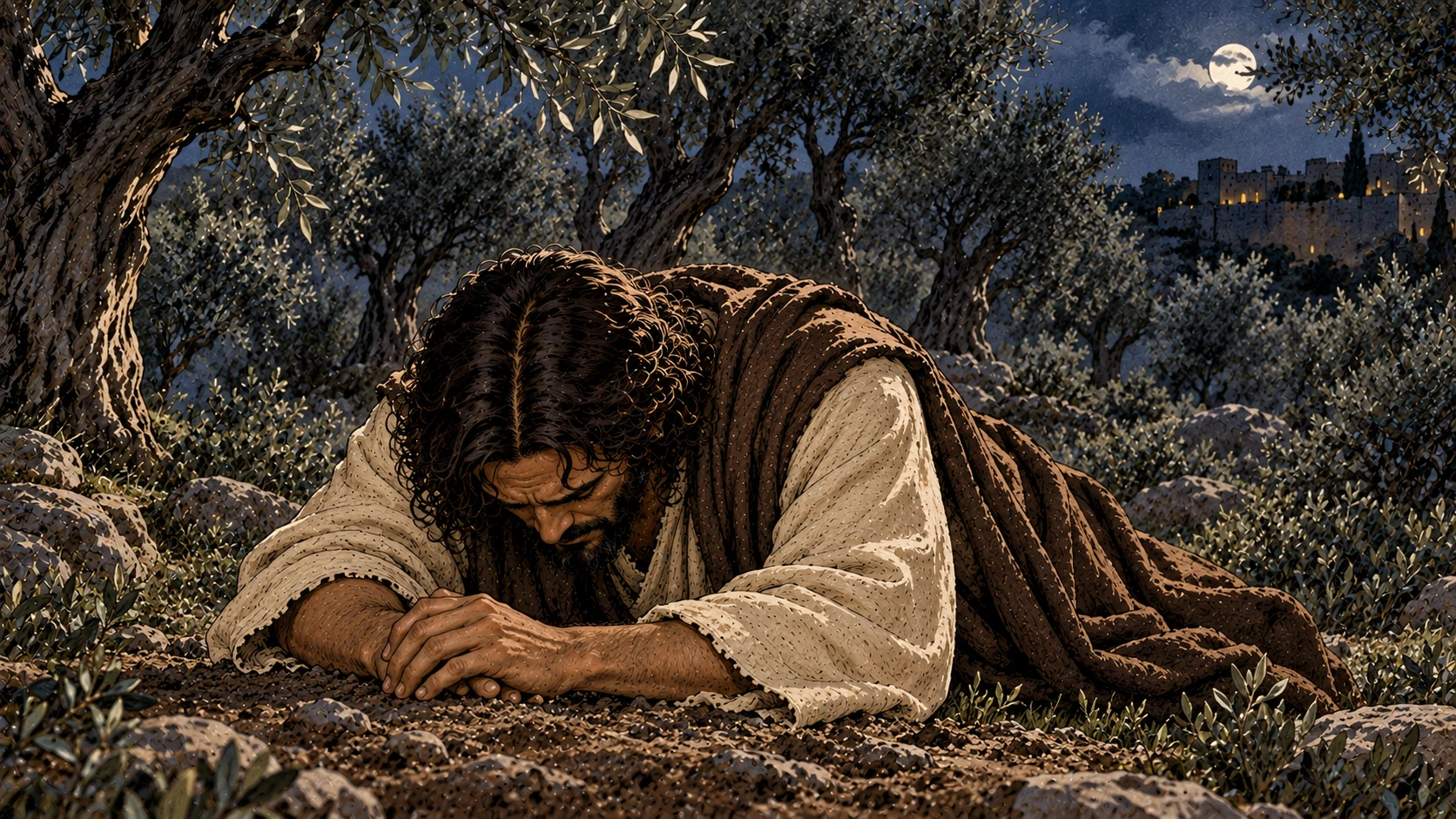 Jesus Prays Alone.
