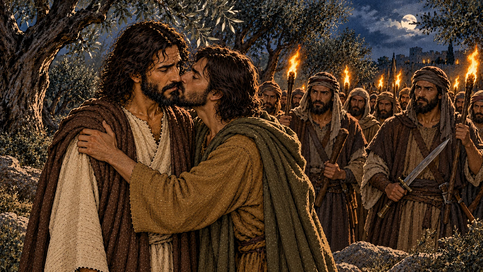 Judas Kisses Jesus.