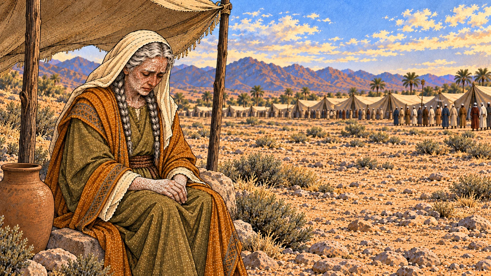 The camp waits for Miriam