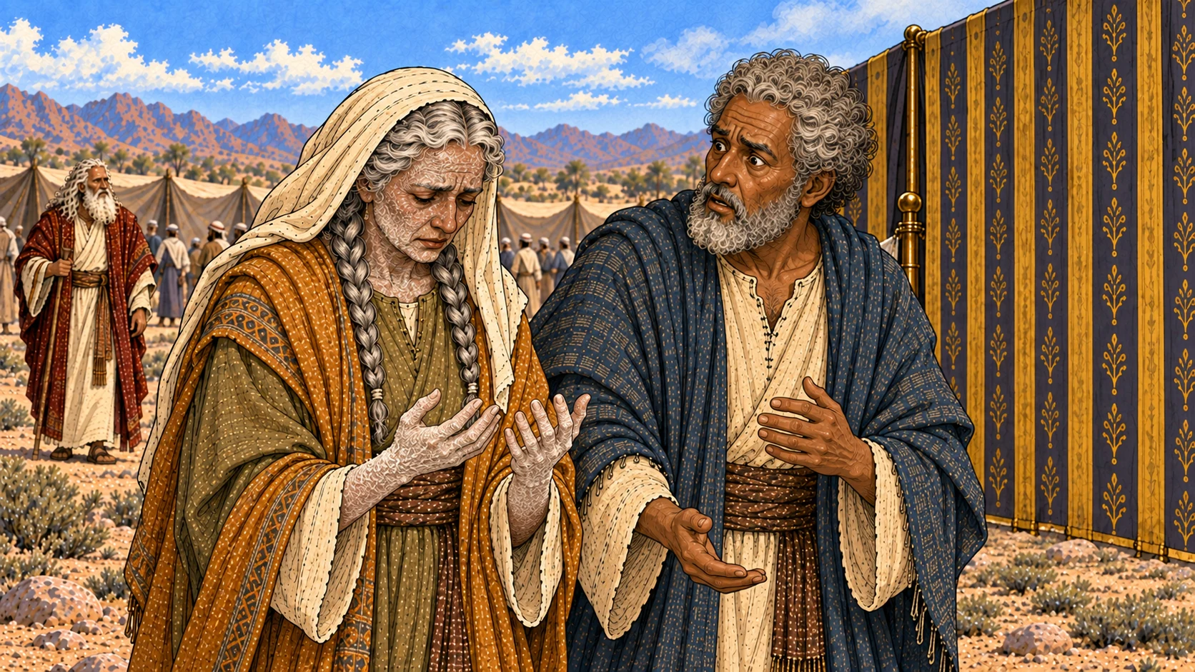The cloud departs; Miriam is stricken