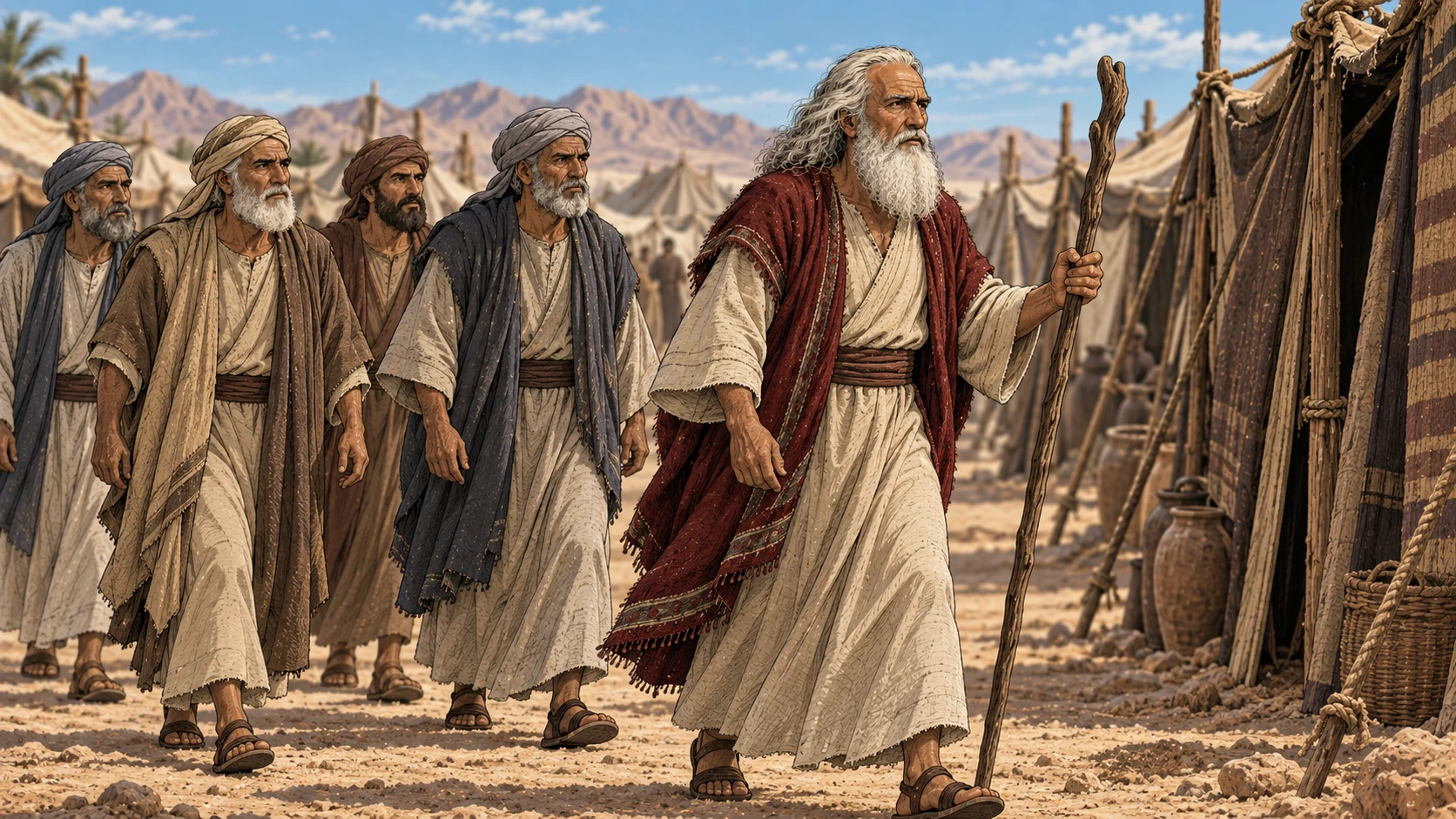 Moses goes to the tents