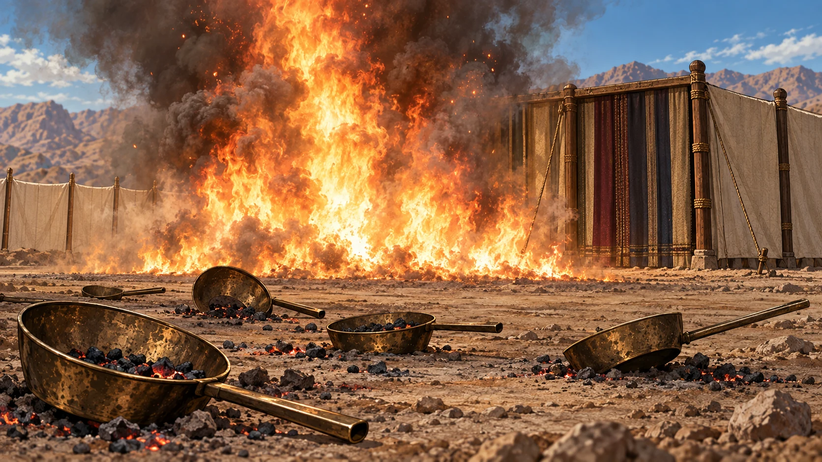 Fire at the incense offering