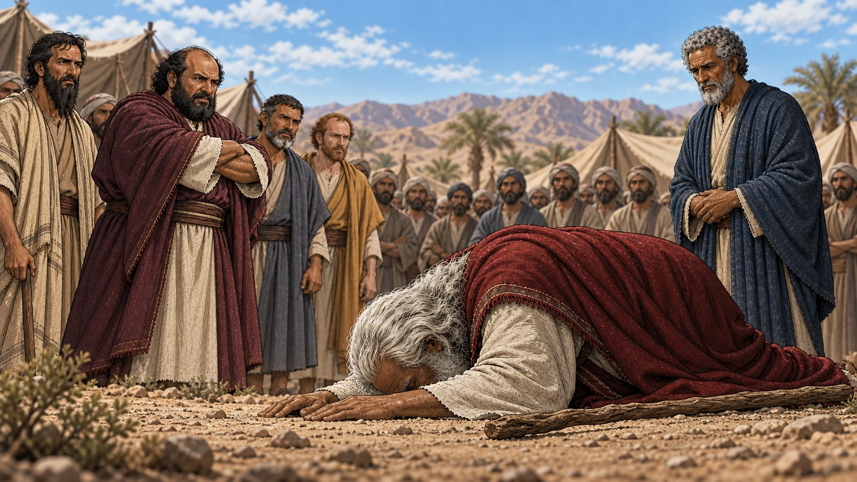 Moses falls on his face