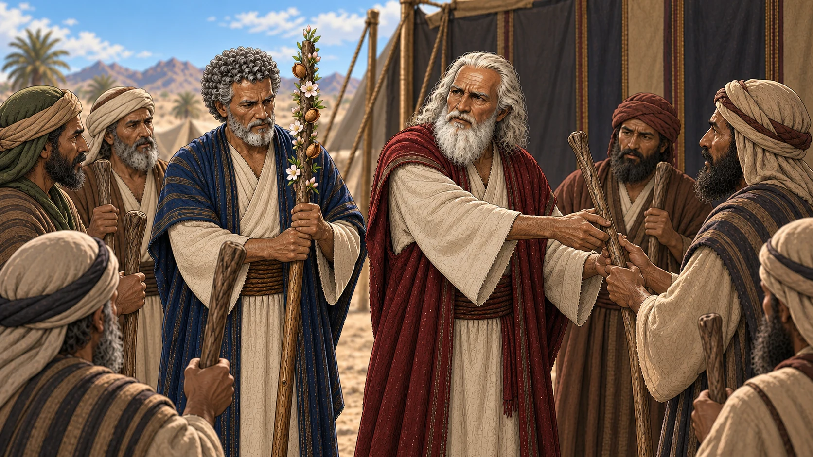 Each man takes his staff