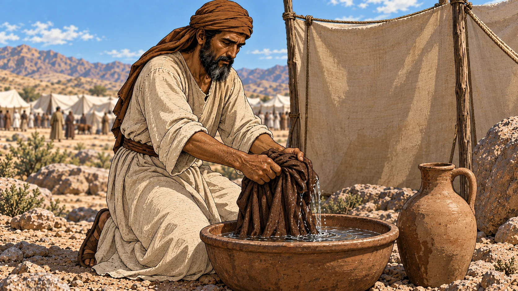 The attendant washes