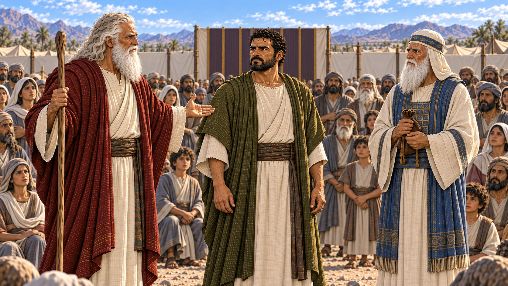 Before Eleazar and the congregation
