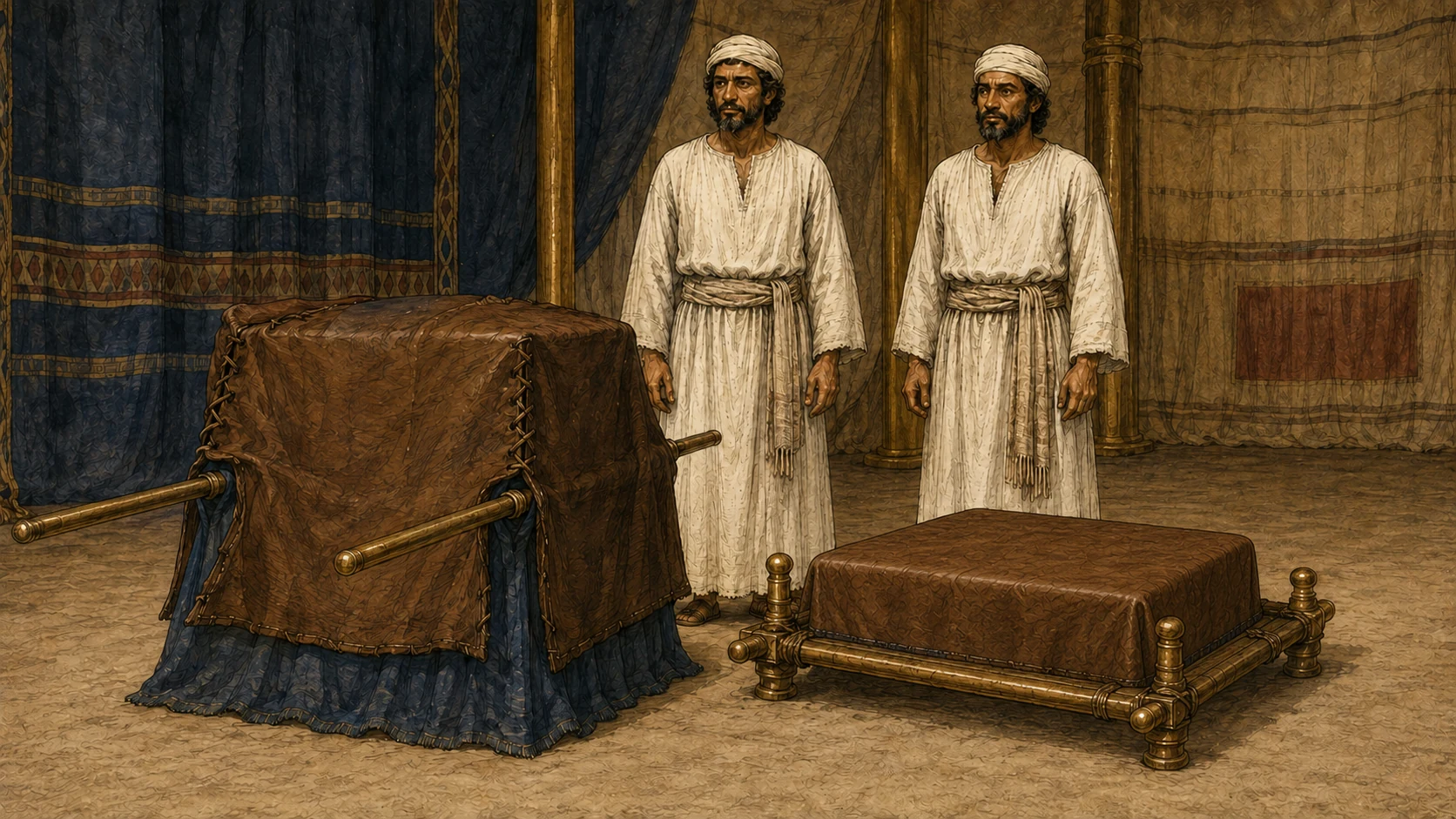 The golden altar and utensils covered
