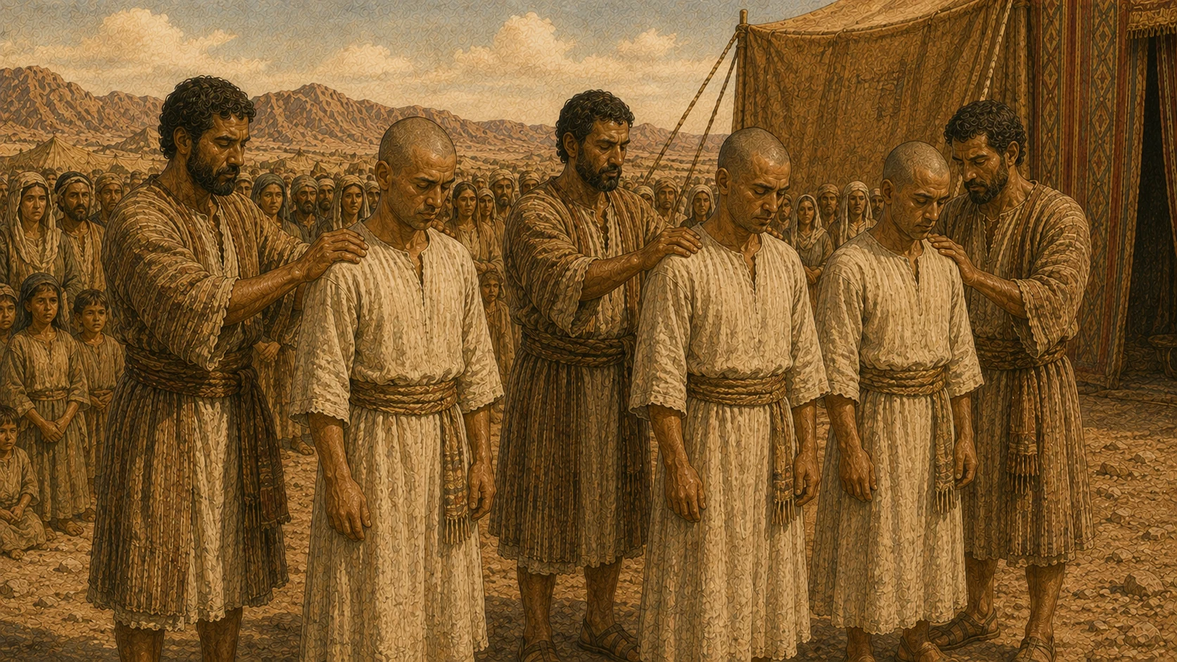 The congregation lays hands on the Levites