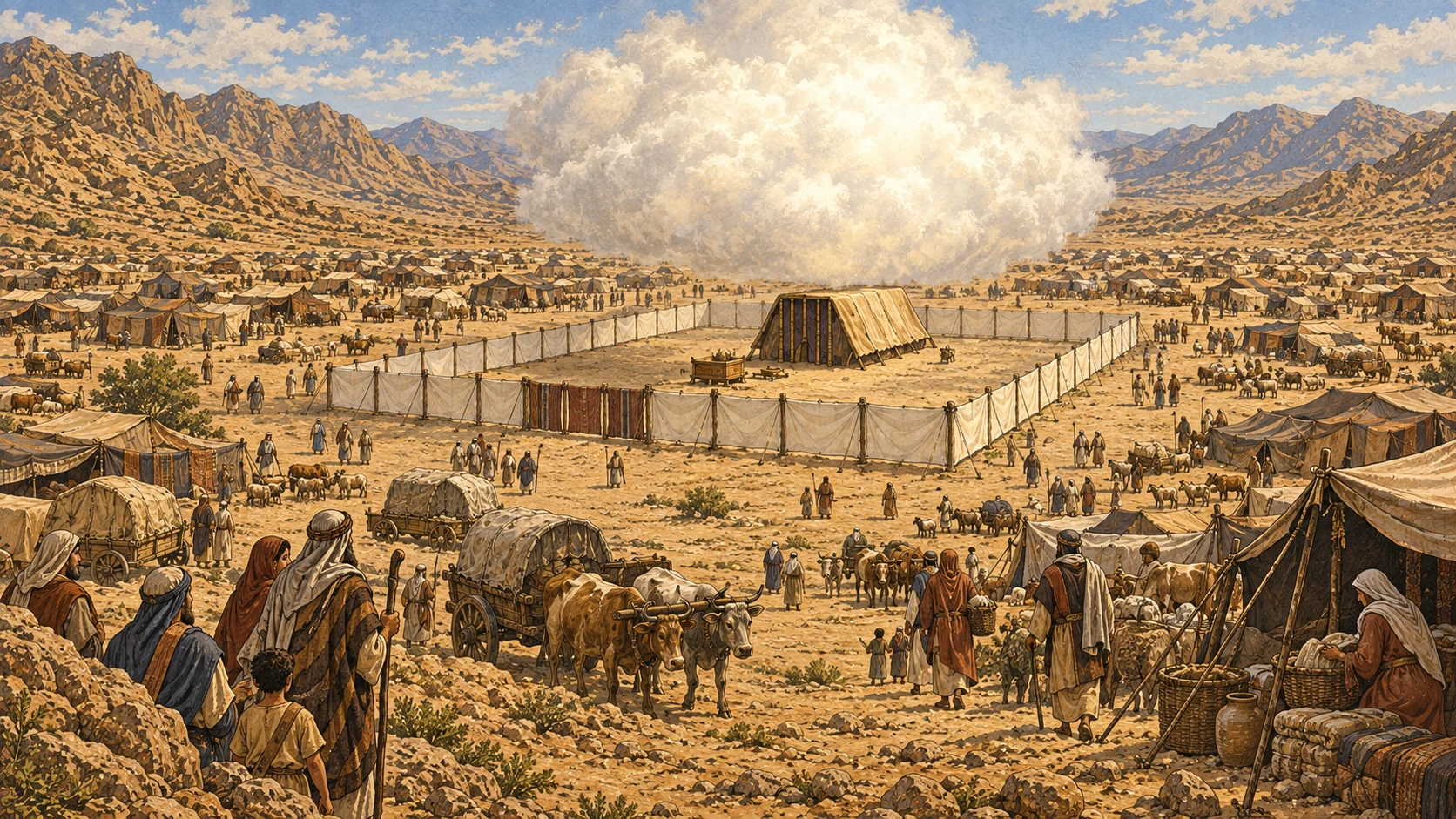 The cloud covers the tabernacle