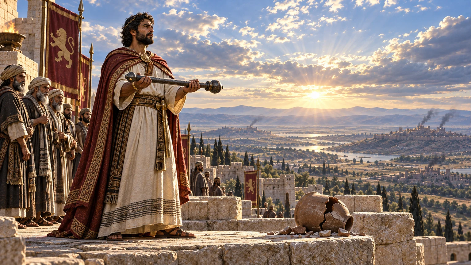 Illustration for Psalms 2:7-9.