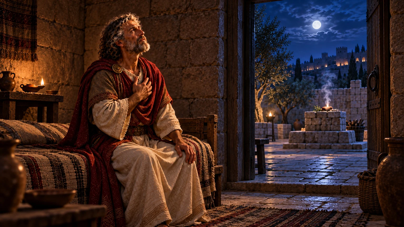 Illustration for Psalms 4:4-5.