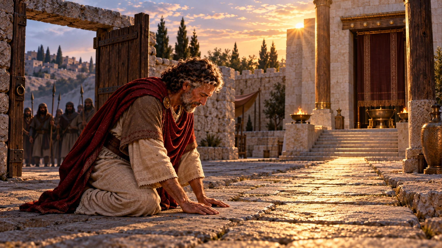 Illustration for Psalms 5:7-8.