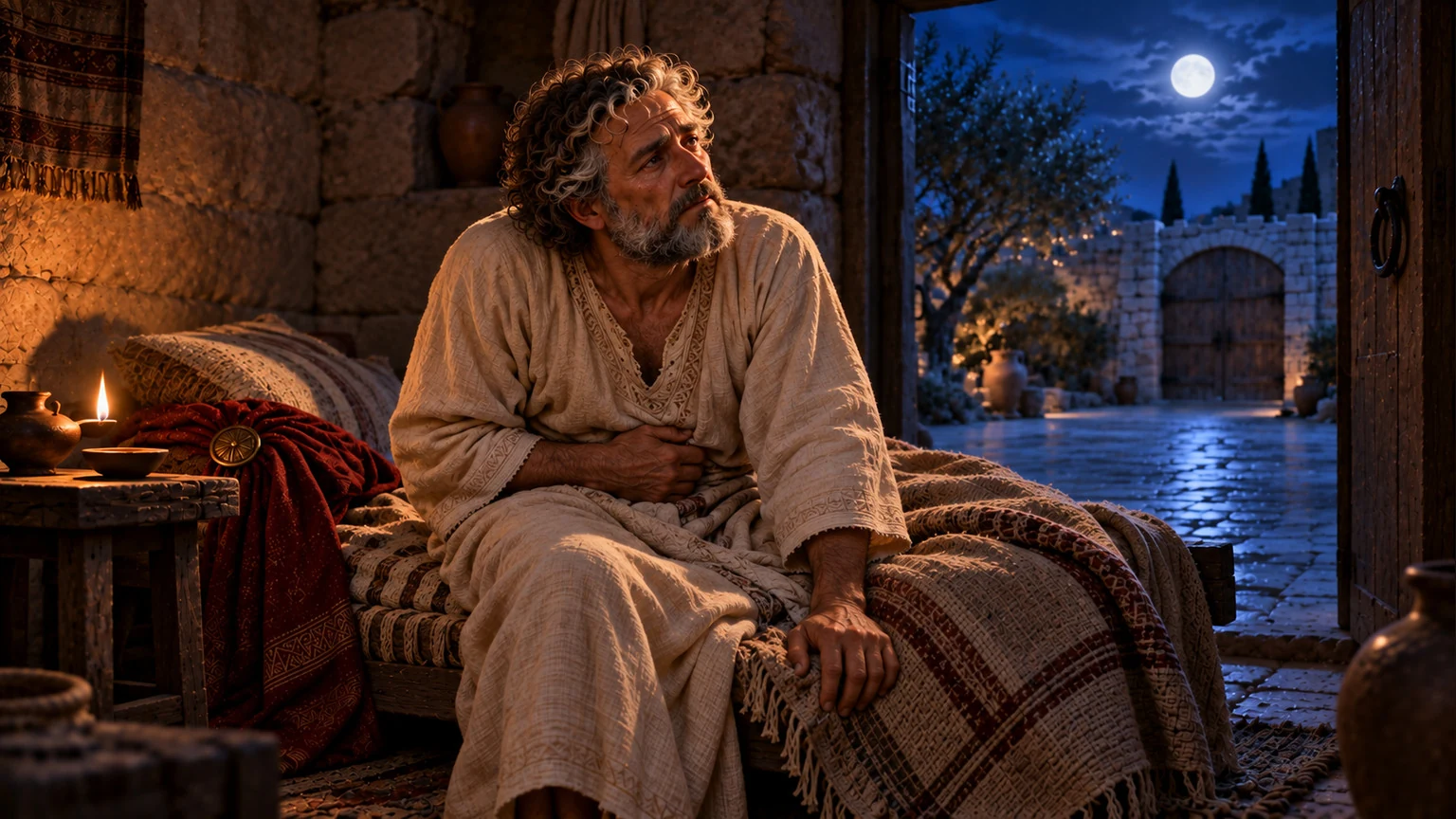 Illustration for Psalms 6:0-3.