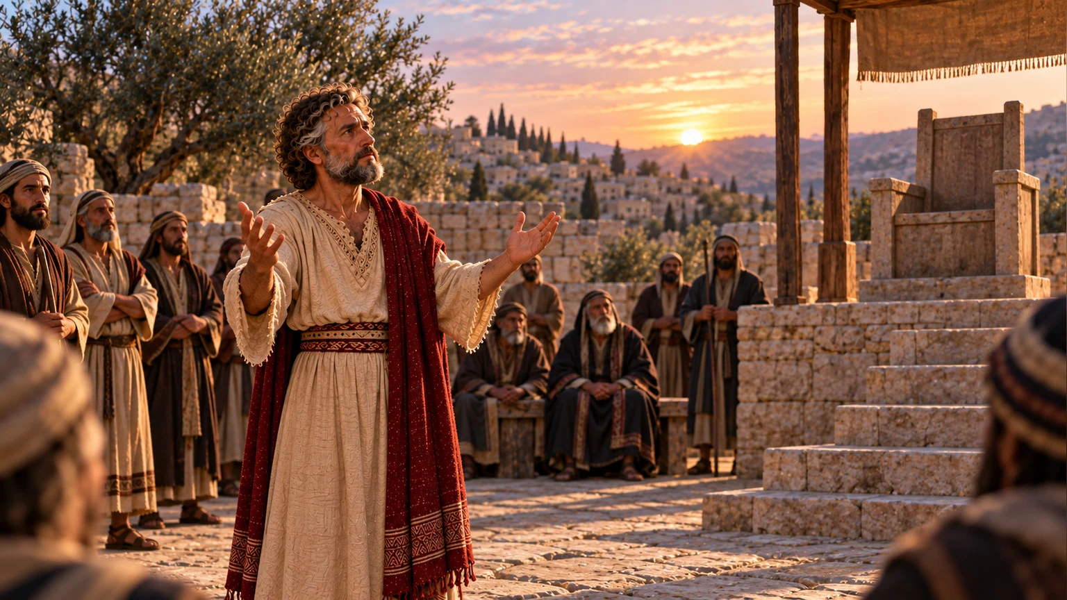 Illustration for Psalms 7:6-9.