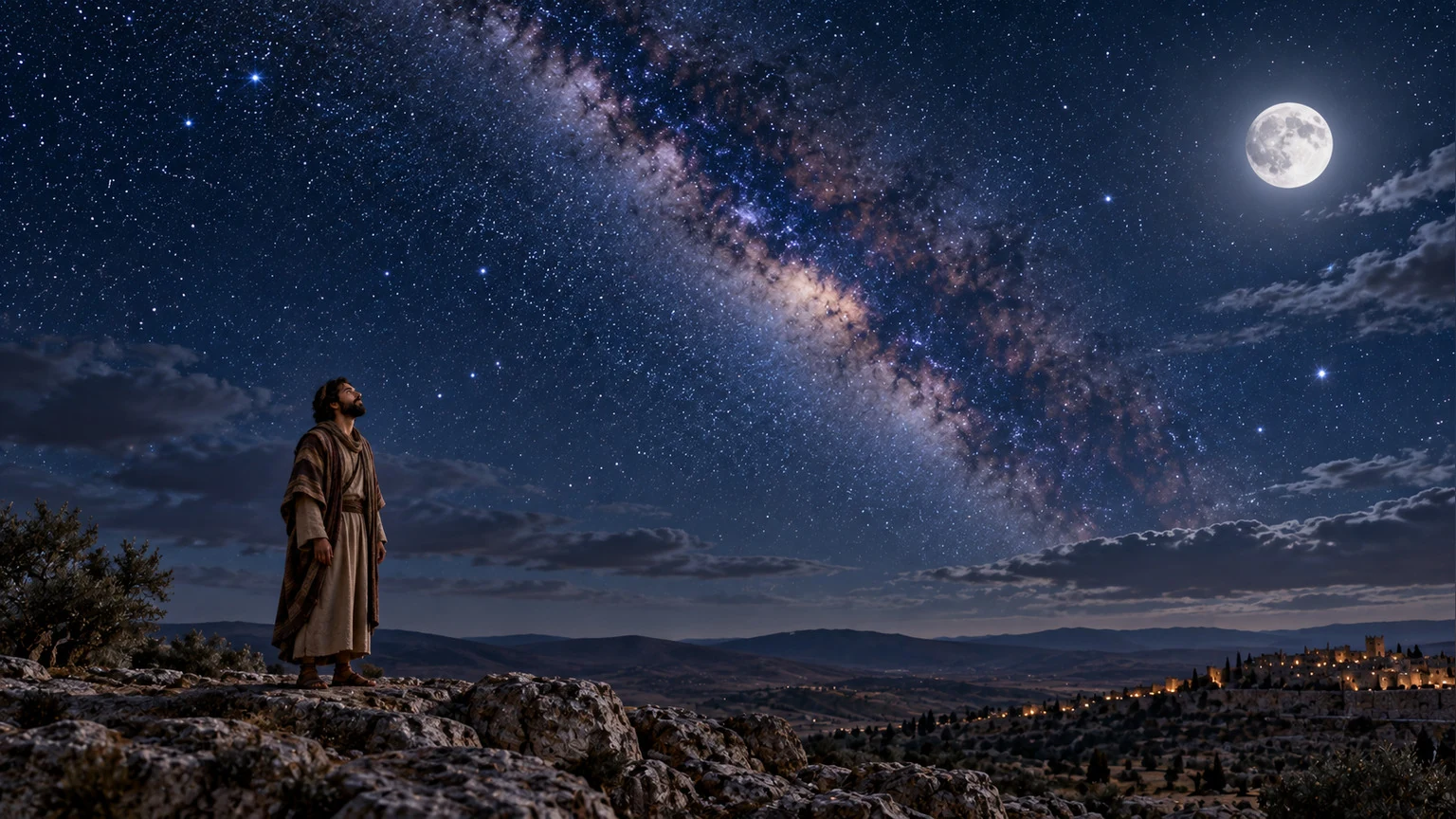 Illustration for Psalms 8:3-4.