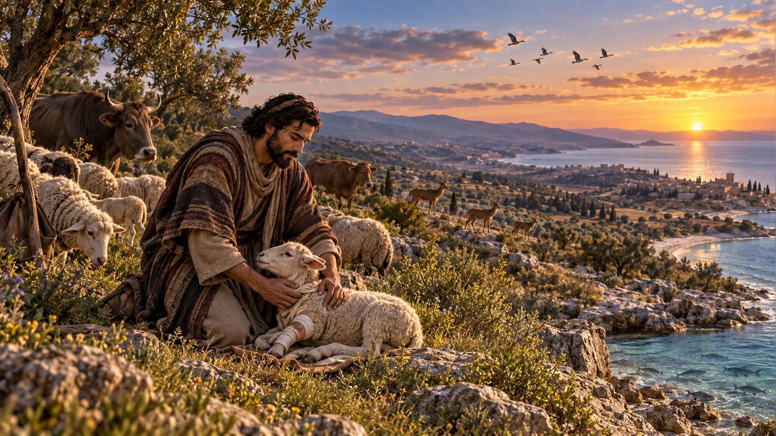 Illustration for Psalms 8:5-8.