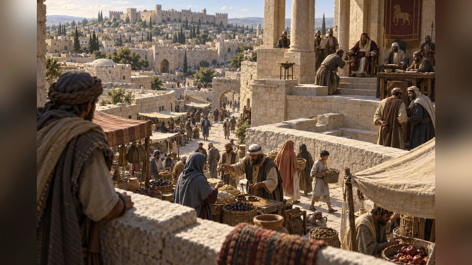 A high view searches the choices being made across an ancient city