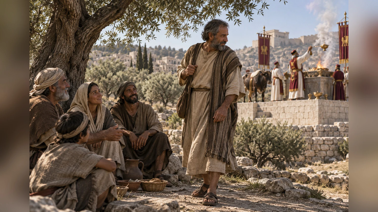 A worshiper stays with faithful neighbors and turns from a rival offering