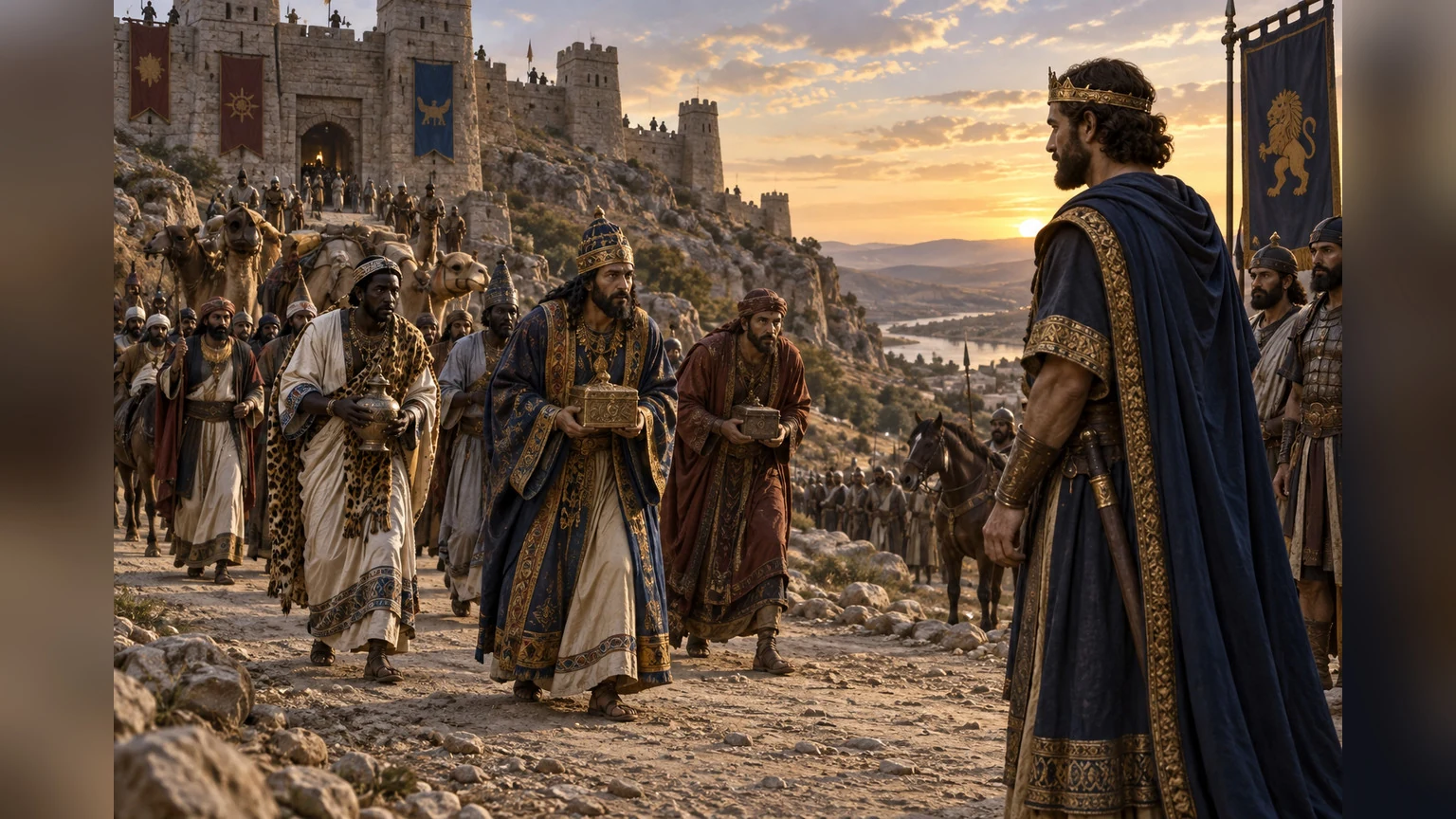 Foreign envoys leave their stronghold to approach David