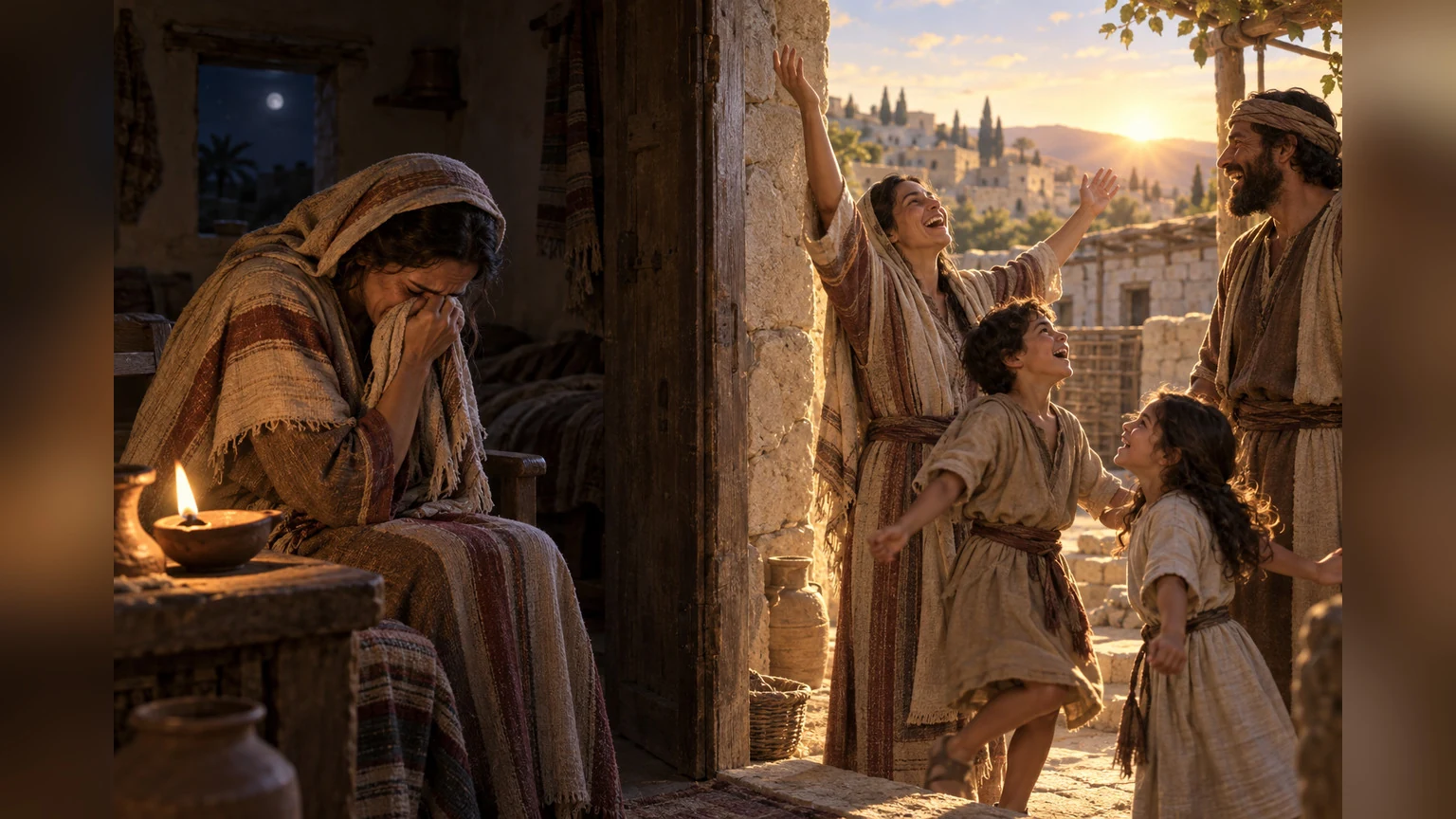 Night grief gives way to a family's morning joy.