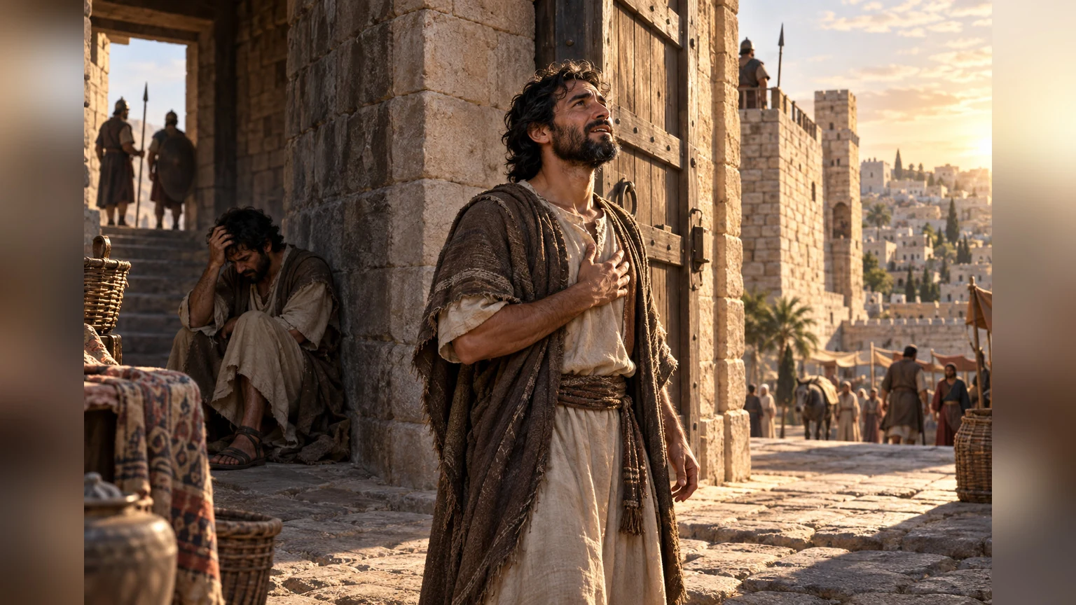 A petitioner remembers being heard inside a fortified city.