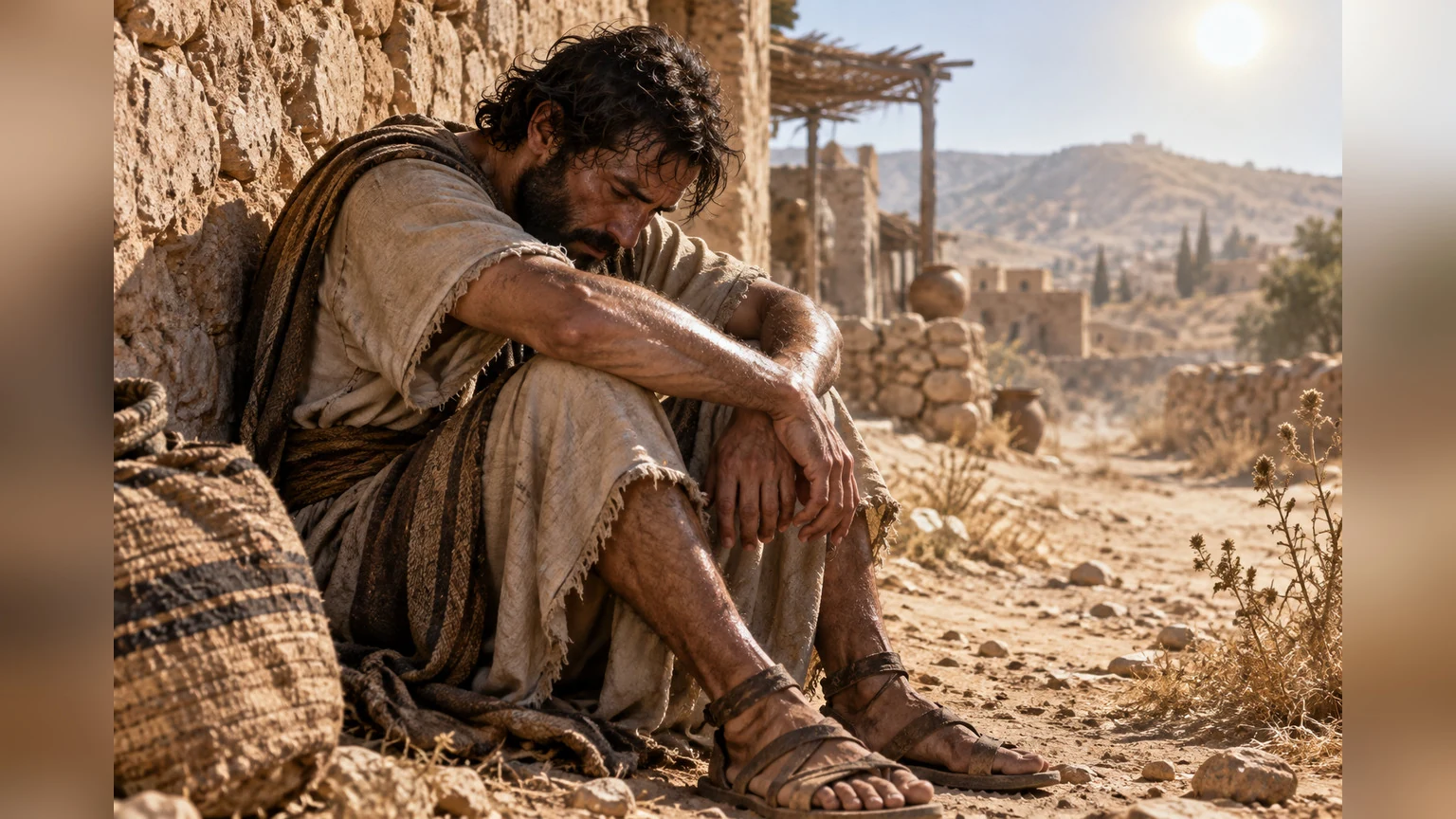 A silent petitioner withers in summer heat.
