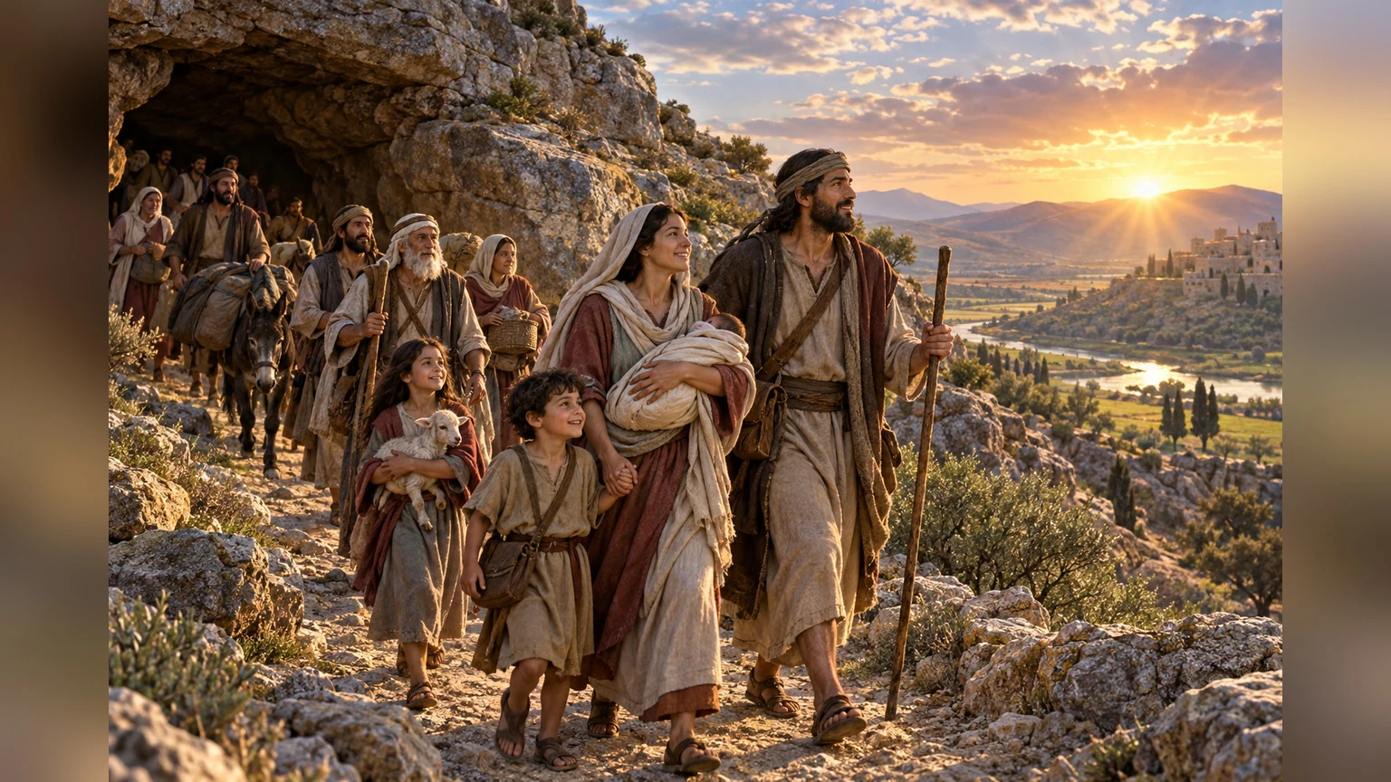 People of peace move through present trouble toward a future.