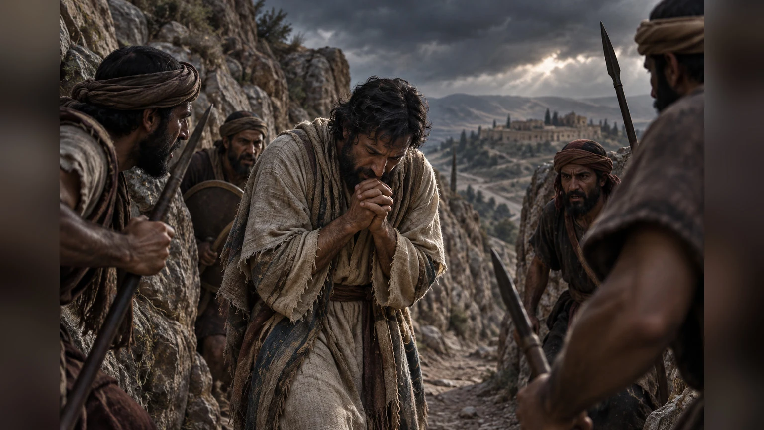 An overwhelmed face asks for urgent help amid encircling trouble.
