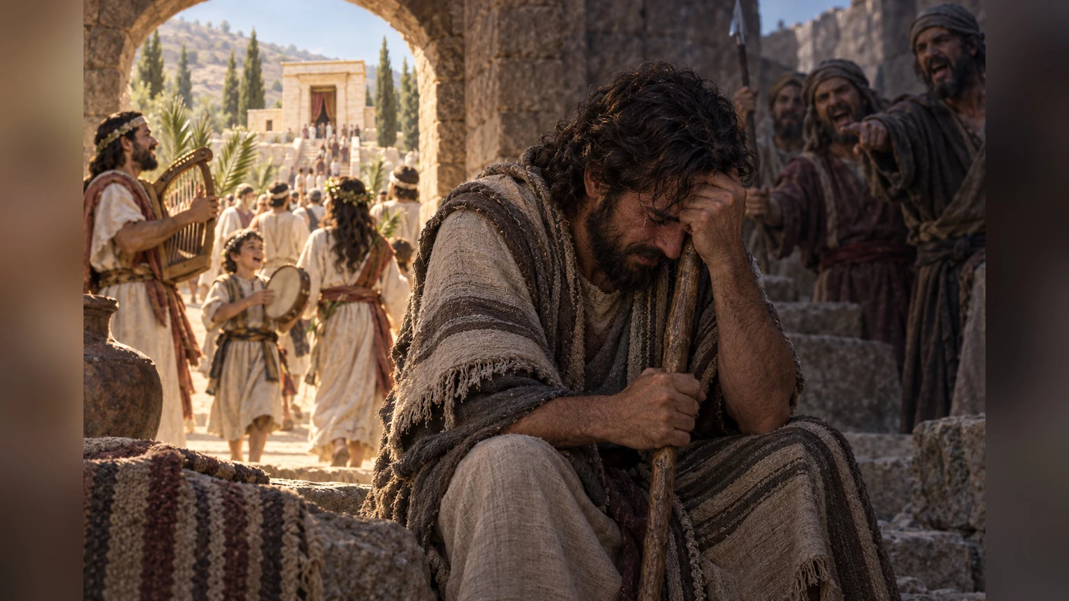 Tears and taunts mingle with a remembered festival procession.