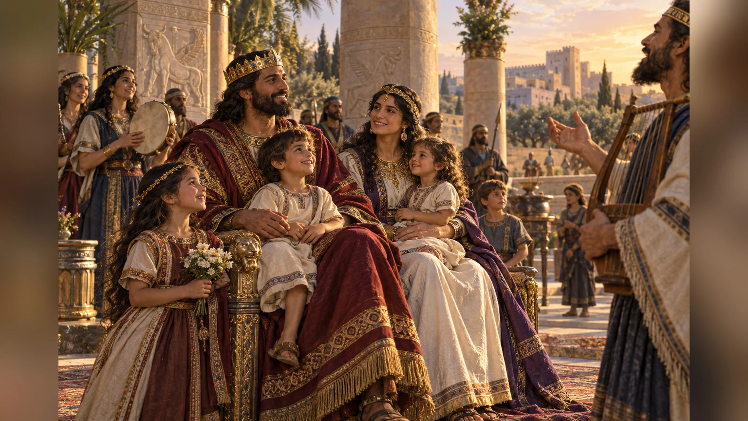 Royal children and a court poet look toward future generations.