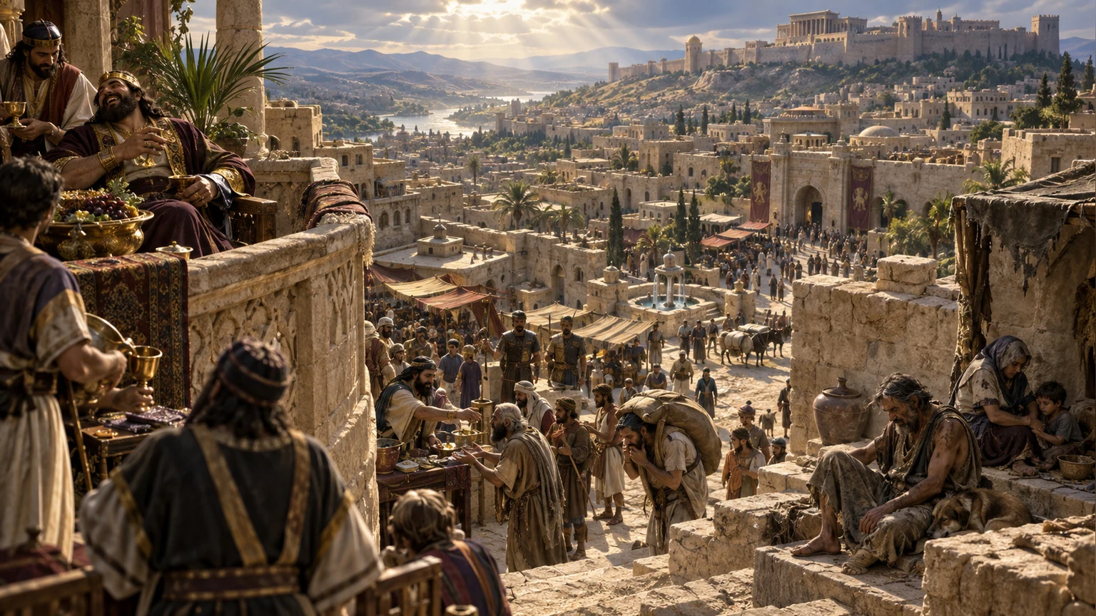A high view surveys the troubled life of an ancient city.
