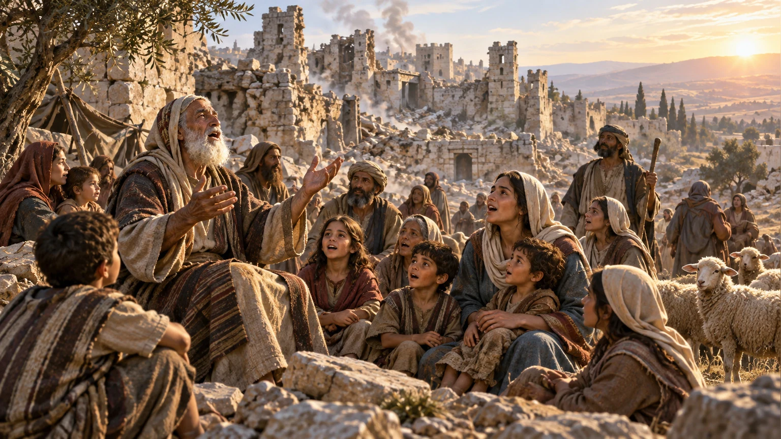 Remaining families gather like a vulnerable flock.