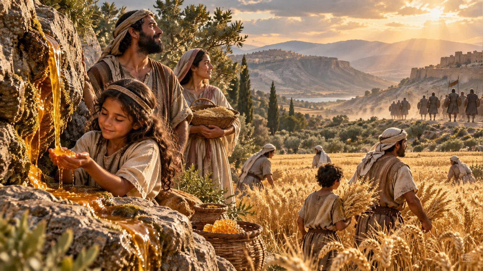Finest wheat and honey appear as envisioned blessing.
