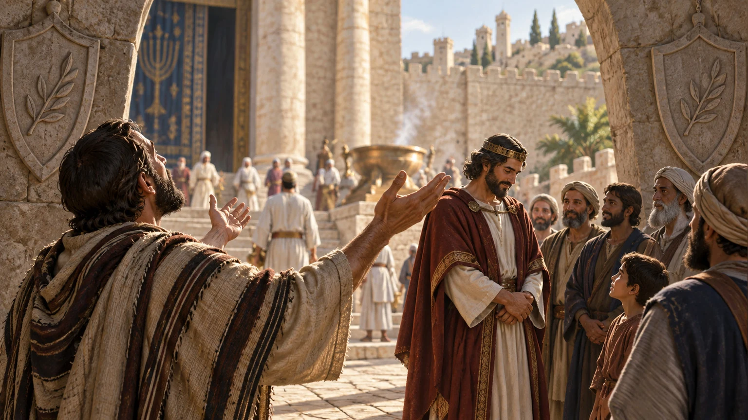 A worshiper prays for the anointed.