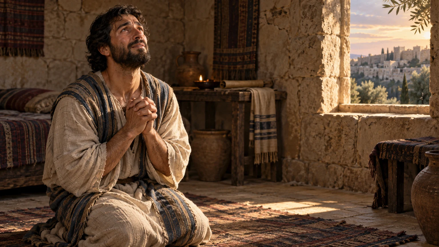 The praying servant finds hope in divine forgiveness.