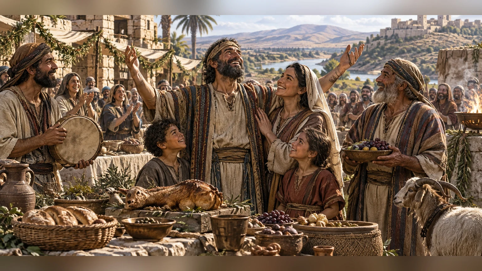 A restored person celebrates with family and community.