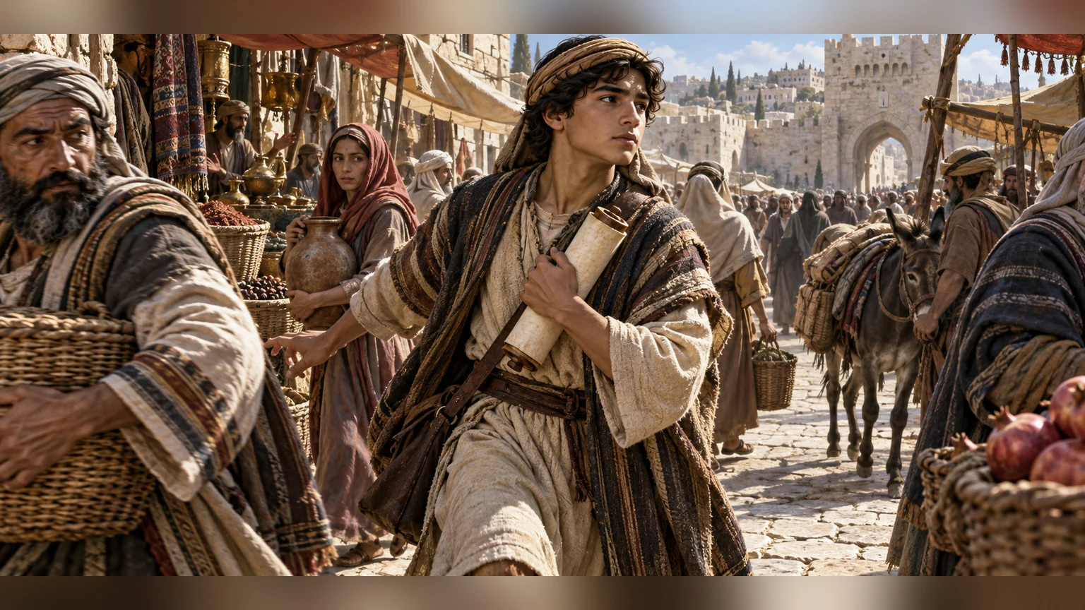 a young man guards his path, learning and storing the word inwardly.