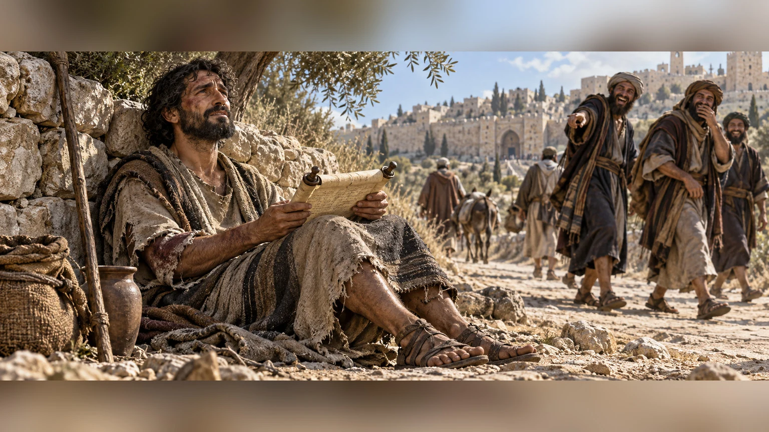 remembered words sustain an afflicted servant amid derision.