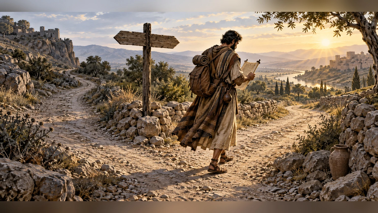 the speaker examines his route and turns his feet without delay.