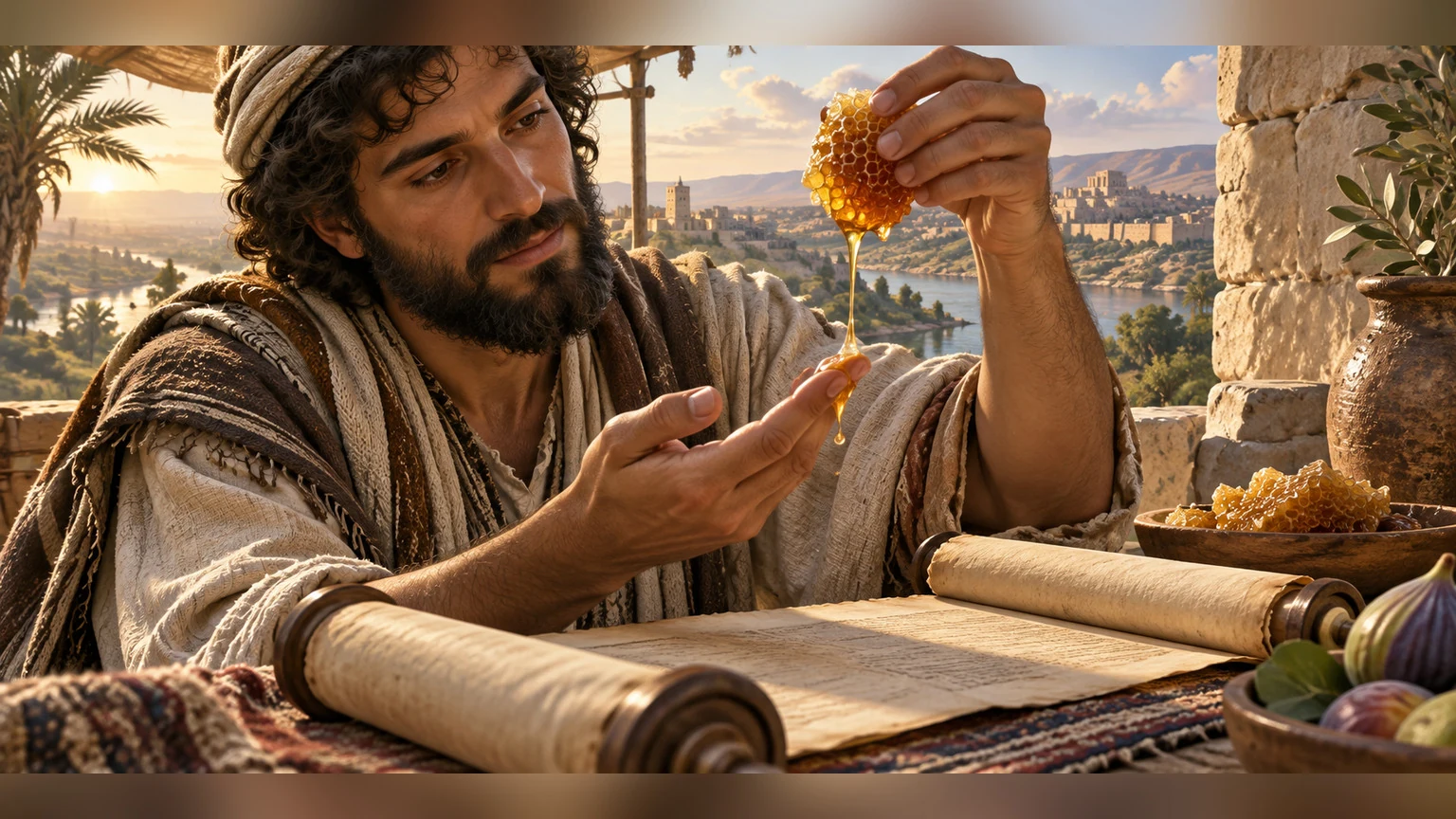honey on the tongue gives the word's sweetness a tactile close-up.