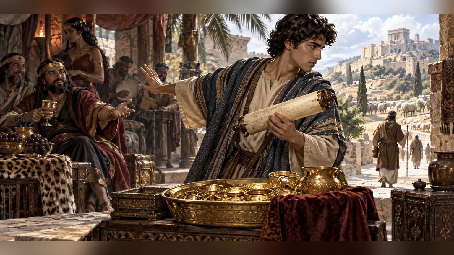 a scroll is treasured above fine gold while a false path is refused.