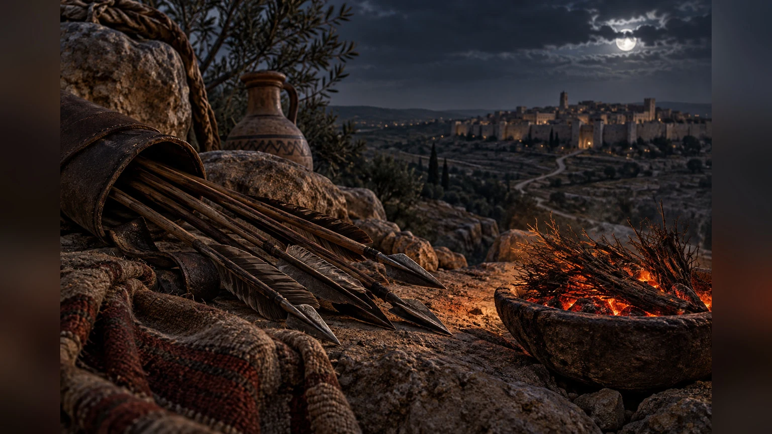 Sharp arrows and slow-burning broom coals embody the answer to deceitful speech.