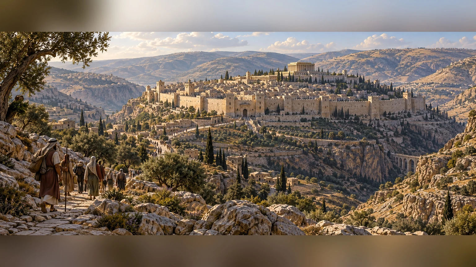 Jerusalem rests within surrounding mountains, the geographical image of steadfast protection.