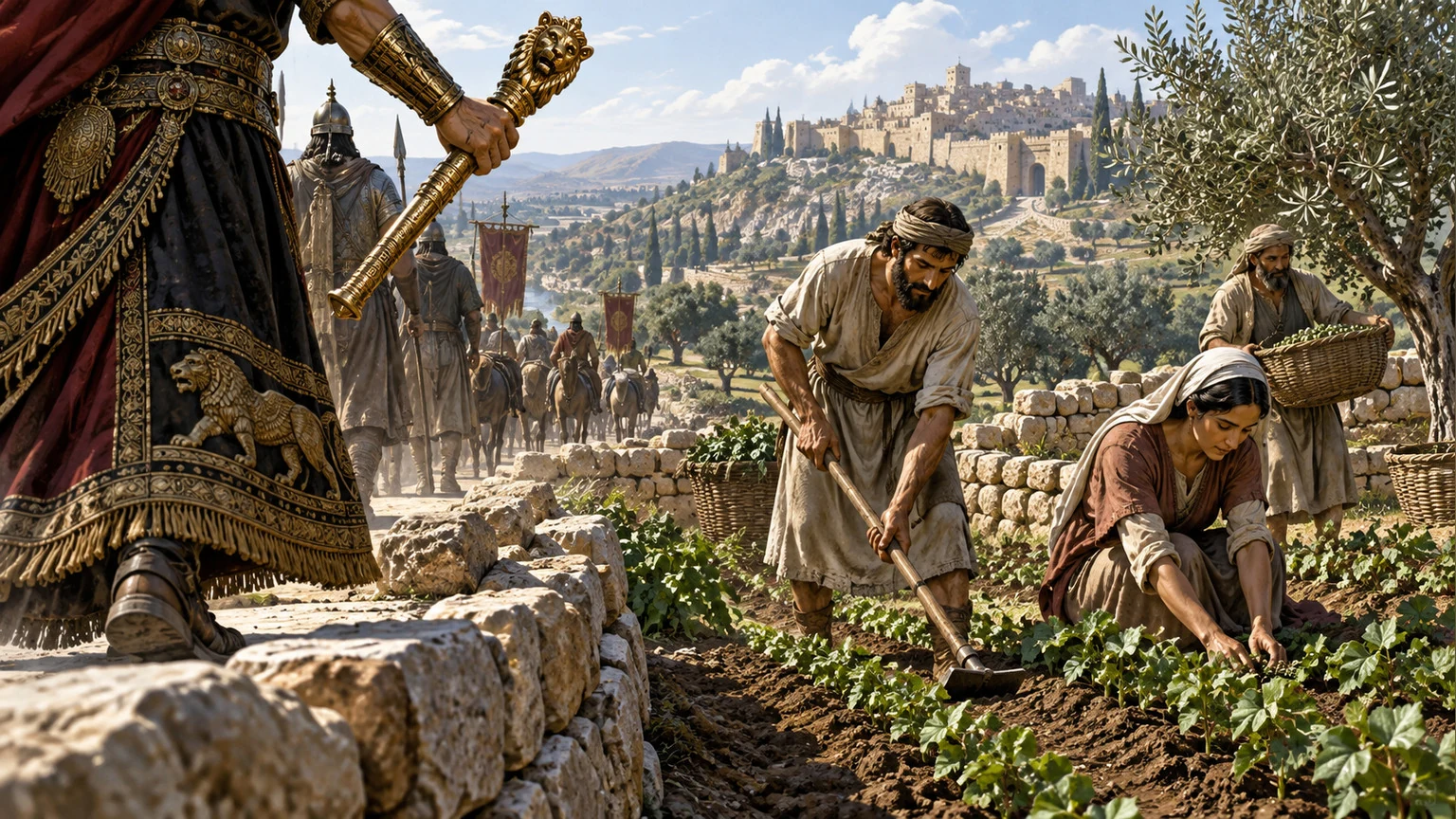 A wicked scepter lifts away from allotted land; righteous hands resist reaching for wrongdoing.