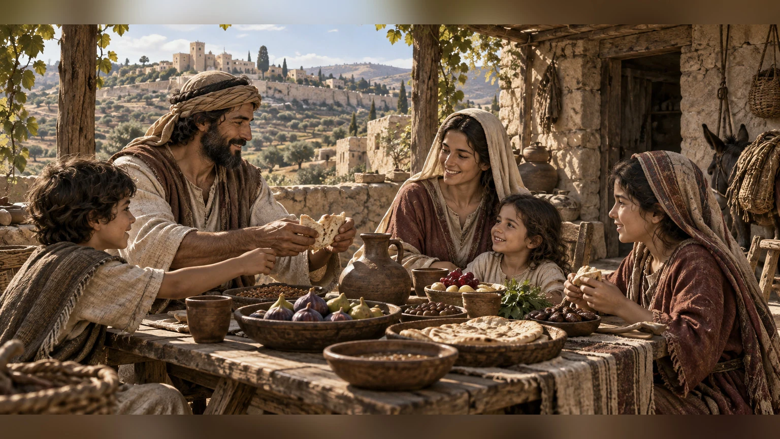 A worker shares the food earned by his own hands in a life of reverence.