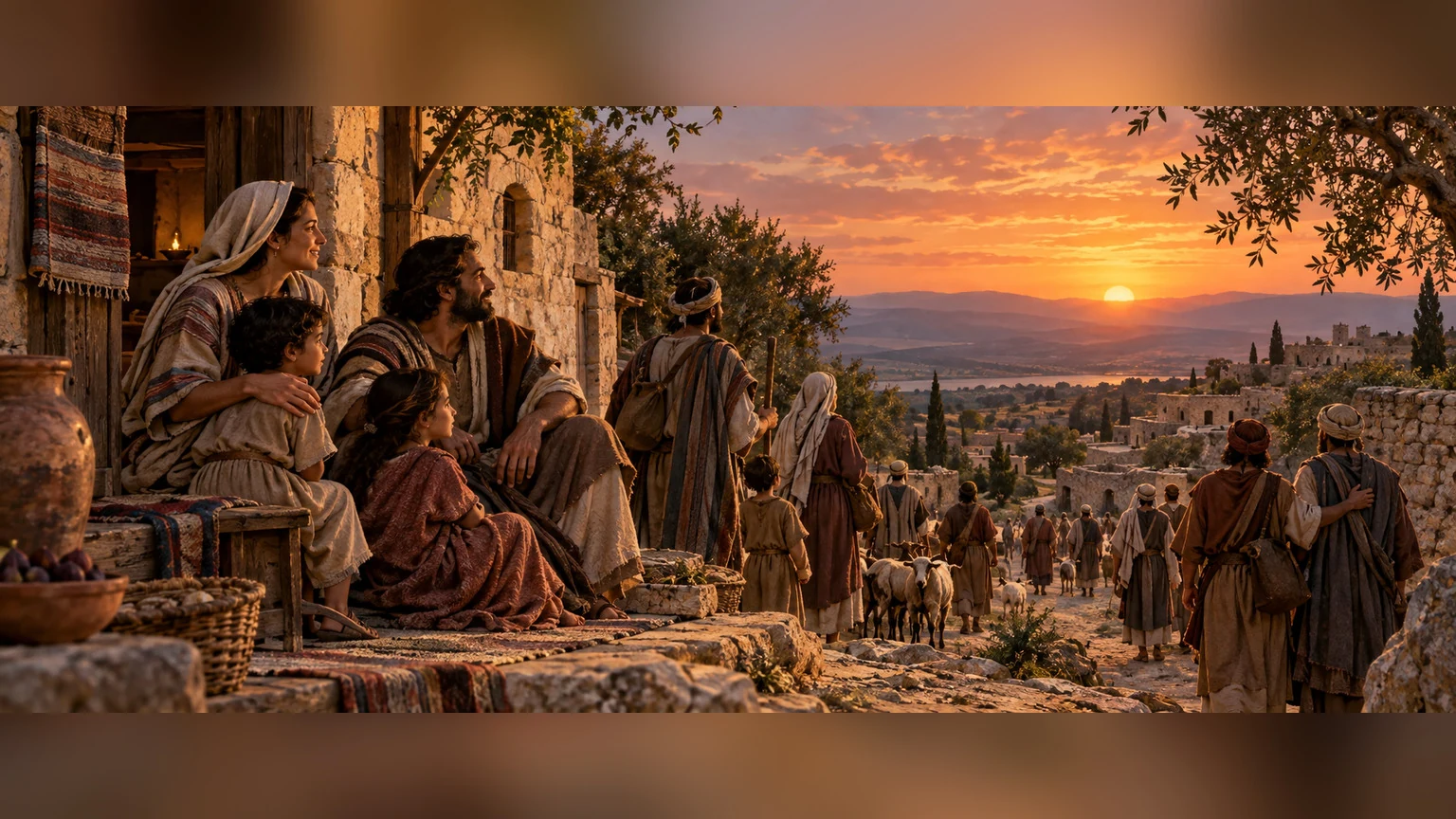 The intimacy opens into a small community invited to lasting hope.